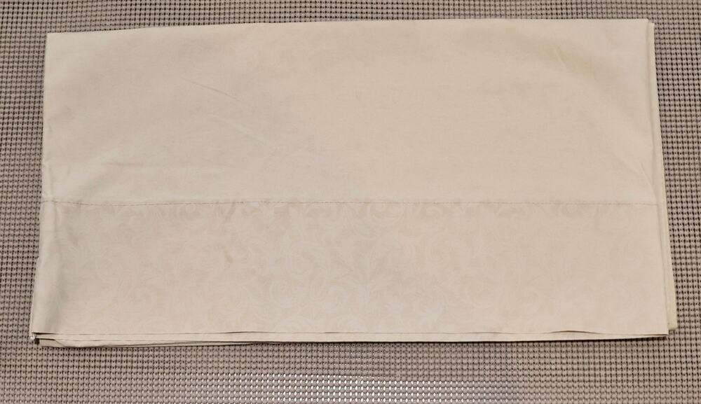 King Pillowcase Cotton Blend Beige Scroll Damask Home Design USA